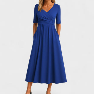 Women's wrap dress with V-neck | Midi