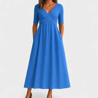 Women's wrap dress with V-neck | Midi