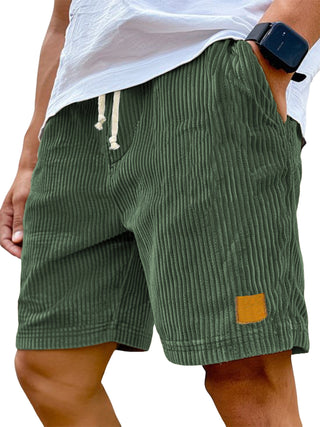Männliche Shorts aus gerippter Stoff mit Kordelzug | Lockere Passform