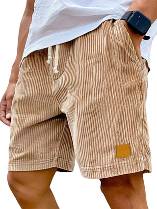 Männliche Shorts aus gerippter Stoff mit Kordelzug | Lockere Passform