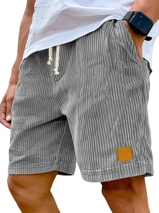 Männliche Shorts aus gerippter Stoff mit Kordelzug | Lockere Passform