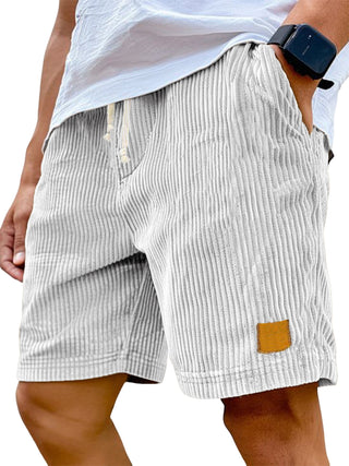 Männliche Shorts aus gerippter Stoff mit Kordelzug | Lockere Passform