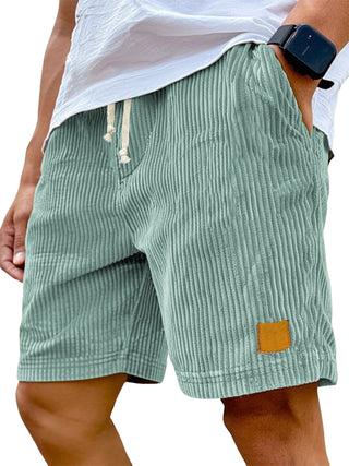 Männliche Shorts aus gerippter Stoff mit Kordelzug | Lockere Passform