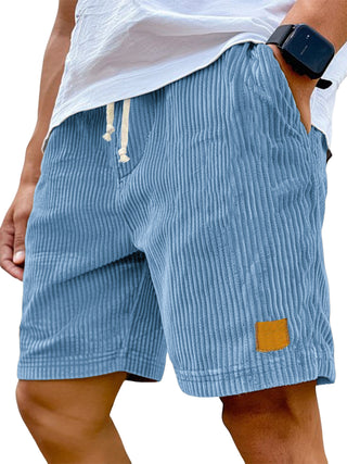 Männliche Shorts aus gerippter Stoff mit Kordelzug | Lockere Passform