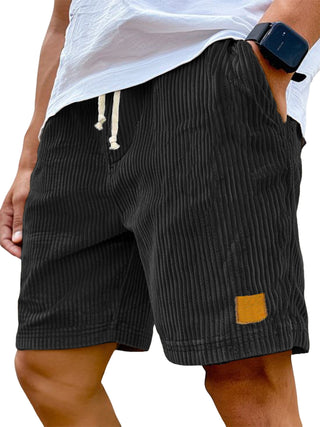 Männliche Shorts aus gerippter Stoff mit Kordelzug | Lockere Passform