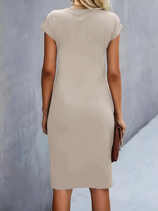 Rüschen-Bodycon-Kleid für Damen | Midi