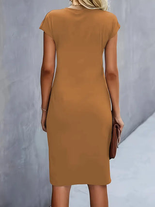 Rüschen-Bodycon-Kleid für Damen | Midi