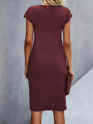 Rüschen-Bodycon-Kleid für Damen | Midi