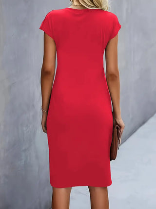 Rüschen-Bodycon-Kleid für Damen | Midi