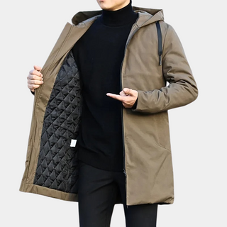 Herren Winterjacke mit Kapuze | Lang