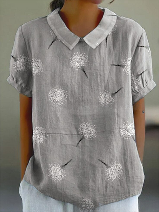 Damen Bluse mit Blumenmuster | Kurzarm