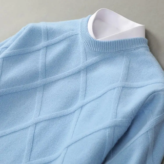 Herren Strukturierter Rippstrickpullover | Rundhals