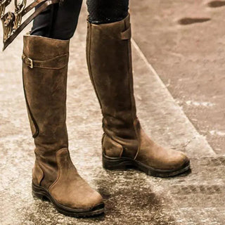Damen Reitstiefel bis zum Knie | Schnallen-Detail