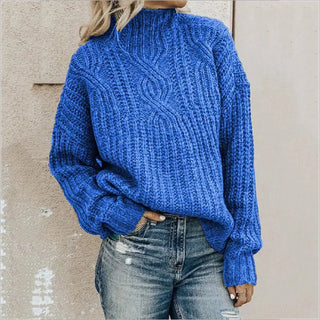 Damen Winter Pullover | Mit Hohem Kragen und Muster