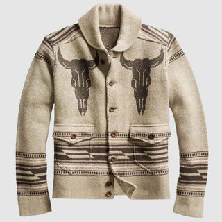 Herren Western Strickjacke | Mit Knöpfen