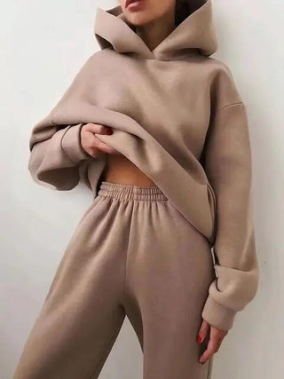 Oversized-Kapuzenjacke für Damen | Zweiteiliges Set