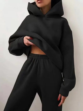 Oversized-Kapuzenjacke für Damen | Zweiteiliges Set