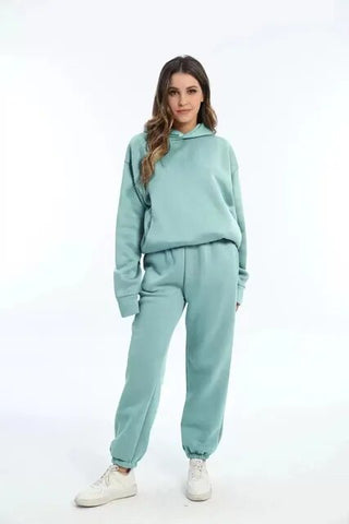 Oversized-Kapuzenjacke für Damen | Zweiteiliges Set