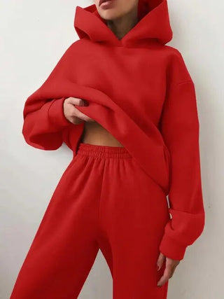 Oversized-Kapuzenjacke für Damen | Zweiteiliges Set