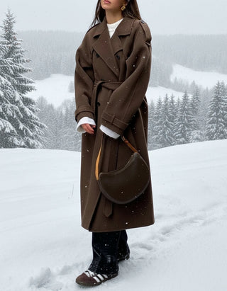 Damen Trenchcoat | Taillierter Doppelreiher mit Gürtel