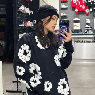 Übergroßes Kapuzenset für Damen | Graffiti-Print