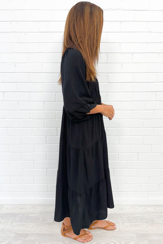 Women's Button Loose Dress | Boho Midi
