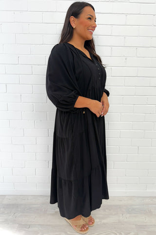 Women's Button Loose Dress | Boho Midi