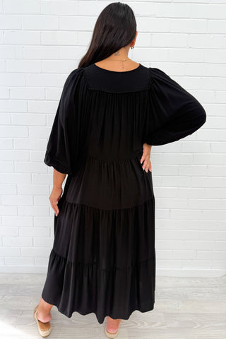 Women's Button Loose Dress | Boho Midi