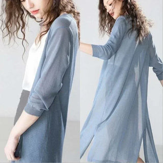 Damen Langer Strickcardigan | Offene Front