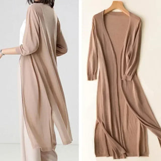 Damen Langer Strickcardigan | Offene Front