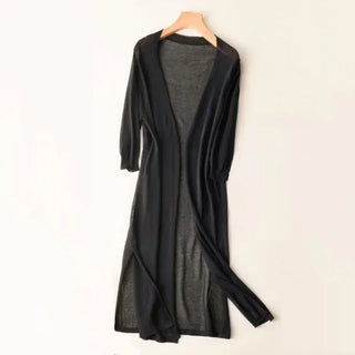 Damen Langer Strickcardigan | Offene Front