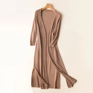 Damen Langer Strickcardigan | Offene Front