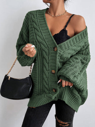 Damen Chunky Kabelstrick Cardigan | Oversized