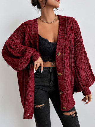Damen Chunky Kabelstrick Cardigan | Oversized