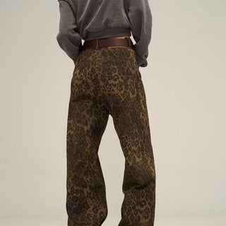 Damen-Hosen mit weitem Bein | Leopardenmuster