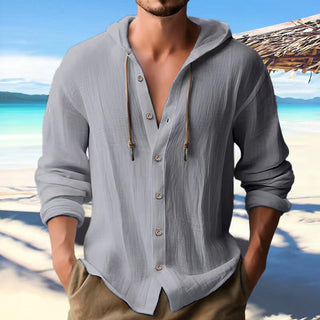 Herren Langarm Hoodie mit Knopfleiste | Modern & Lässig