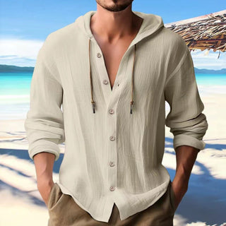 Herren Langarm Hoodie mit Knopfleiste | Modern & Lässig