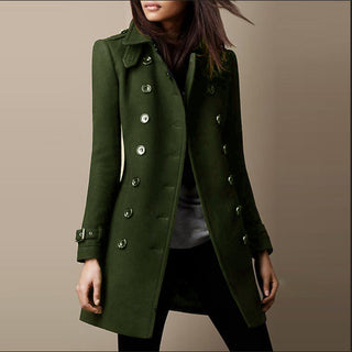 Damen Doppelreihiger Trenchcoat | Mittellang
