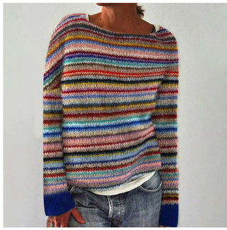 Damen Pullover mit gemischtem Muster | Lange Ärmel