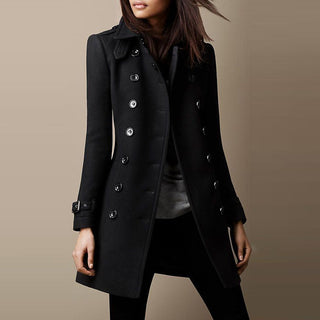 Damen Doppelreihiger Trenchcoat | Mittellang