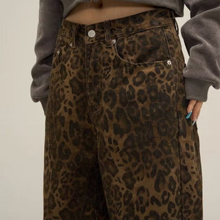 Damen-Hosen mit weitem Bein | Leopardenmuster