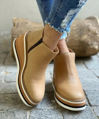 Damen Bequeme Plateau Stiefeletten | Keilabsatz