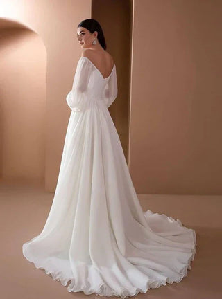 Hochzeitskleid für Frauen mit langen Ärmeln | Maxi