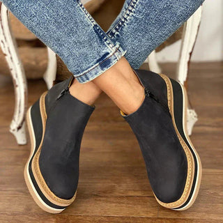 Damen Bequeme Plateau Stiefeletten | Keilabsatz