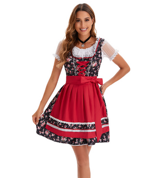 Damen Oktoberfest Dirndl Kleid | Band-Schürze