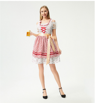 Damen Oktoberfest Dirndl Kleid | Band-Schürze