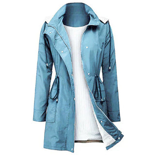 Damen Regenjacke mit Kordelzug | Lang