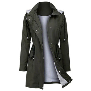 Damen Regenjacke mit Kordelzug | Lang