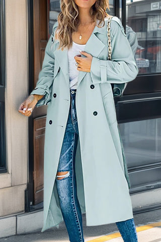 Damen Doppelreihiger Trenchcoat | Lang