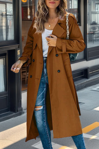 Damen Doppelreihiger Trenchcoat | Lang